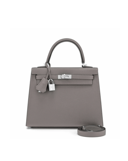Luxurious Hermès Pewter Kelly Bag - 25cm