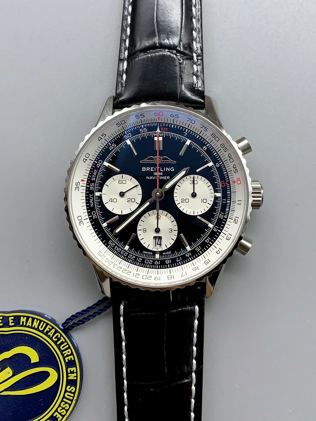 Breitling Navitimer B01 Chronograph 43 Black Dial - 904L Steel Casing (1;1Super Clone)