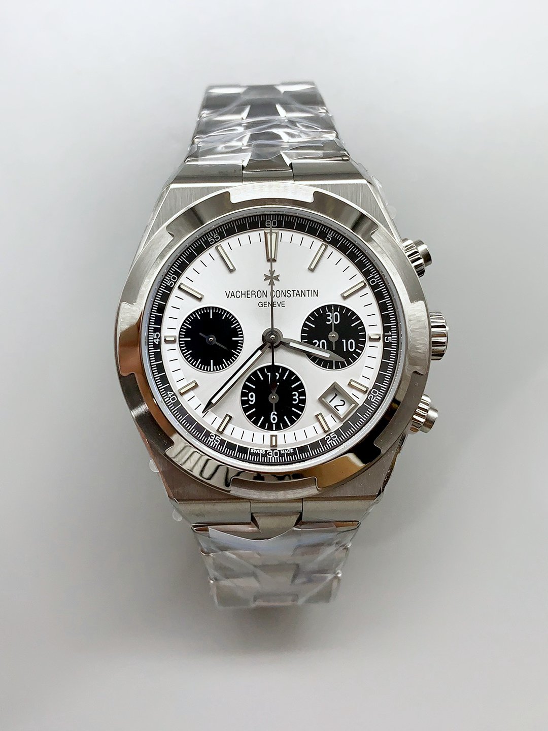 Vacheron Constantin Overseas Chronograph White Dial - Stainless Steel Strap(1:1Super Clone)