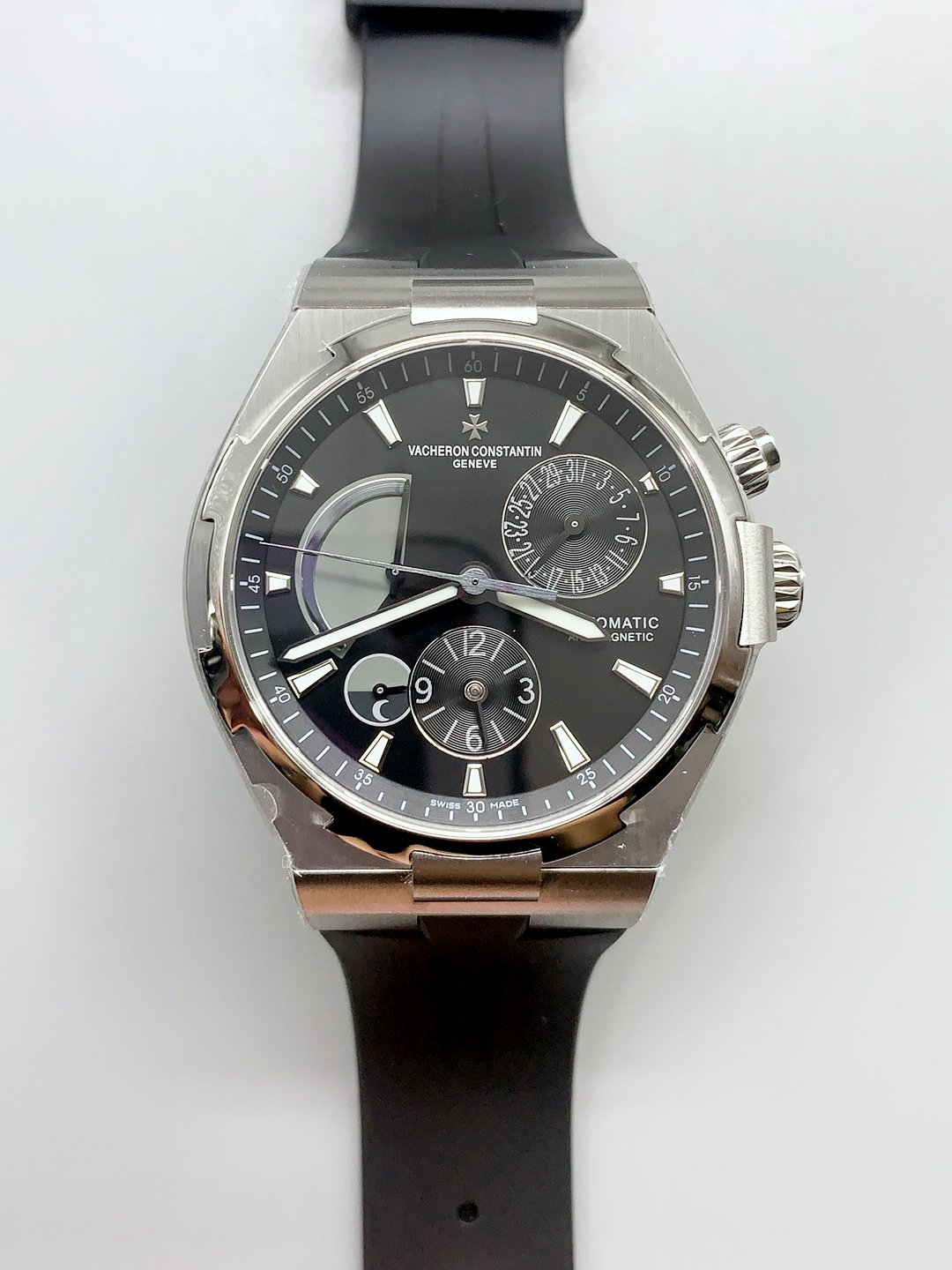 Vacheron Constantin Power Reserve Grey Dial Stainless Steel Casing-RubberStrap (1:1Super Clone)
