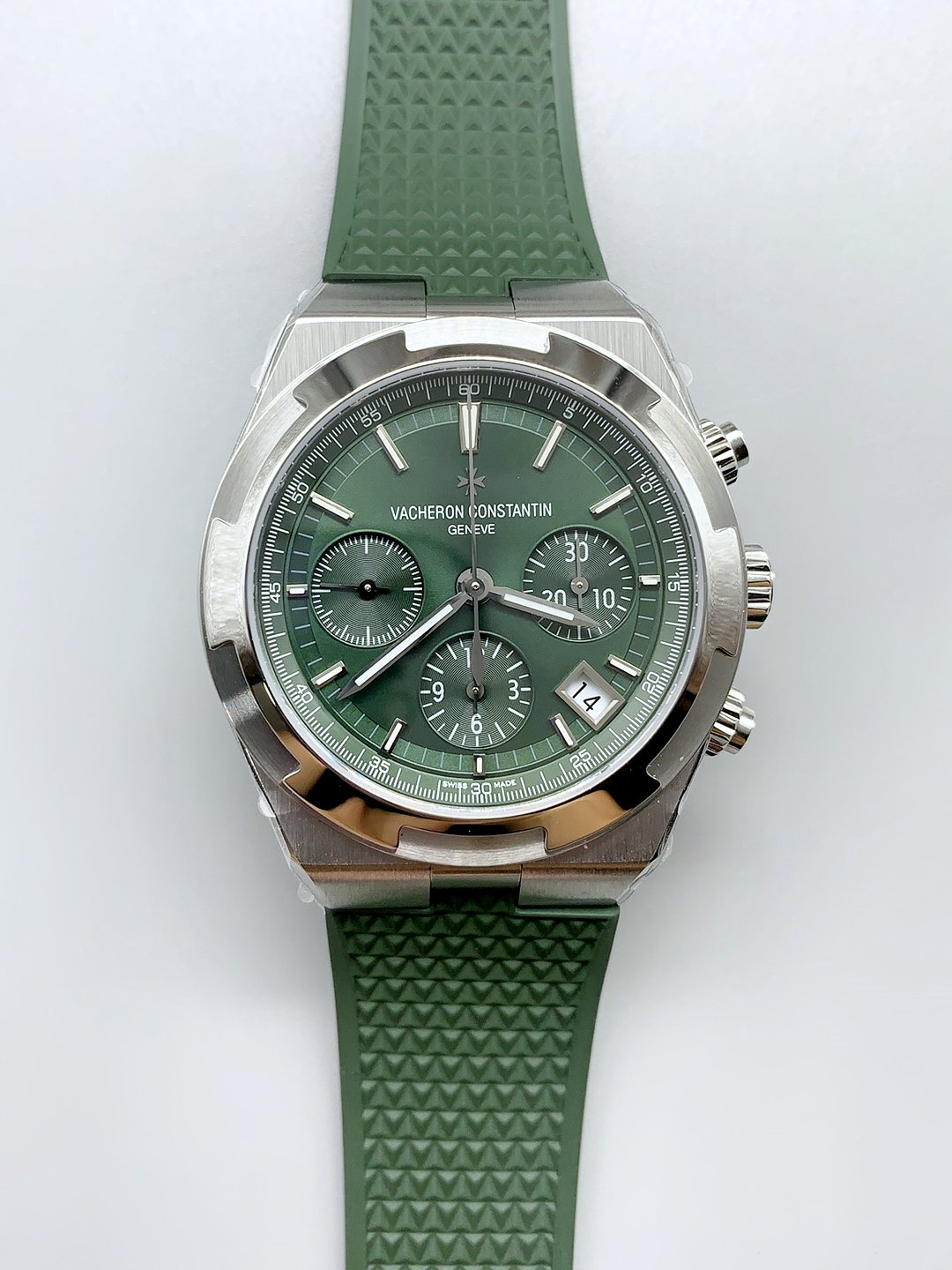 Vacheron Constantin Overseas Chronograph 904L Steel Green Dial - Rubber Strap(1:1Super Clone)