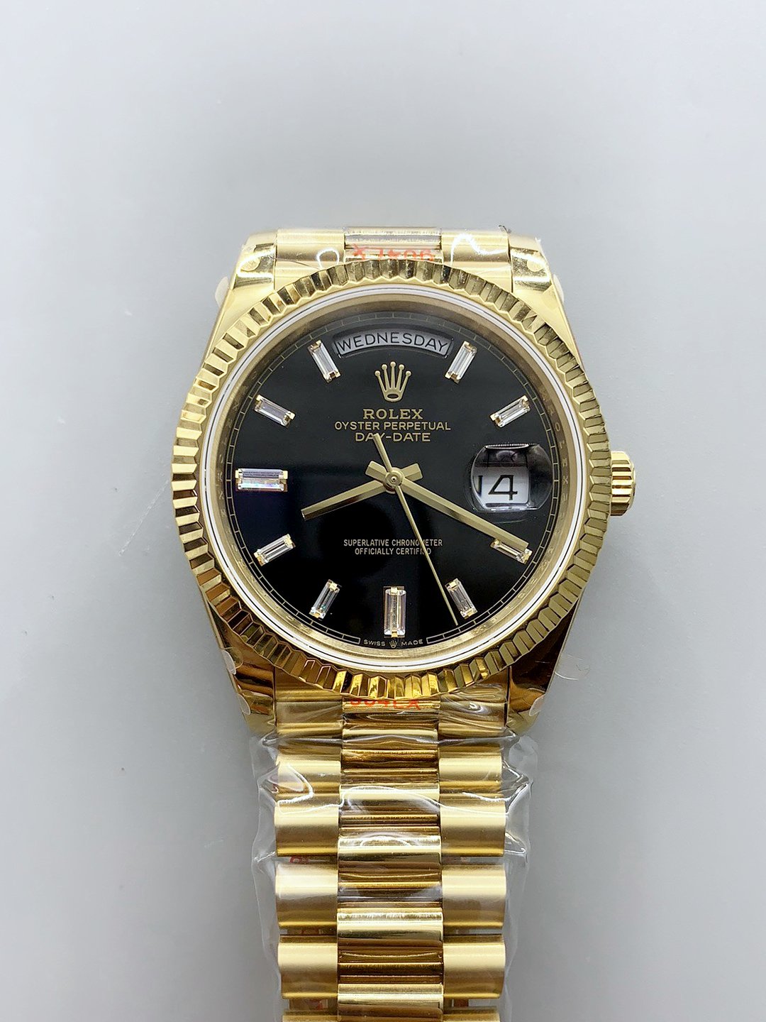 Day Date Rolex Weekly Journal 18K Yellow Gold Plated counter weight