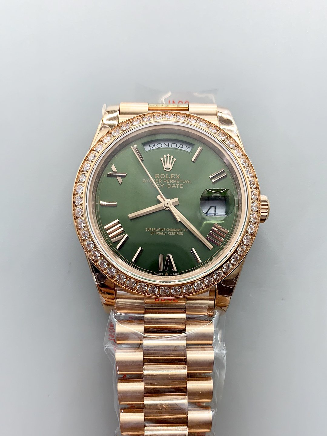 Day Date Rolex Weekly Journal Champaign 18K Gold Plated counter weight